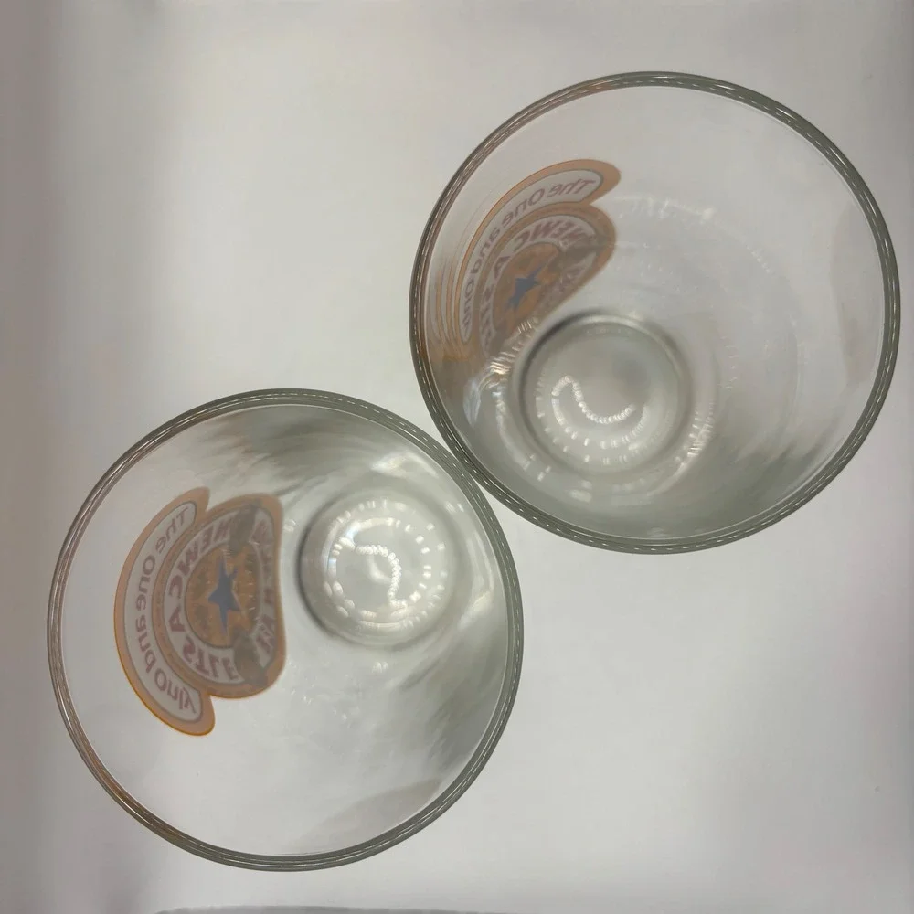 Newcastle Brown Ale Beer Glasses Pint‎ Set of Two Clear Glass Collectible (1)